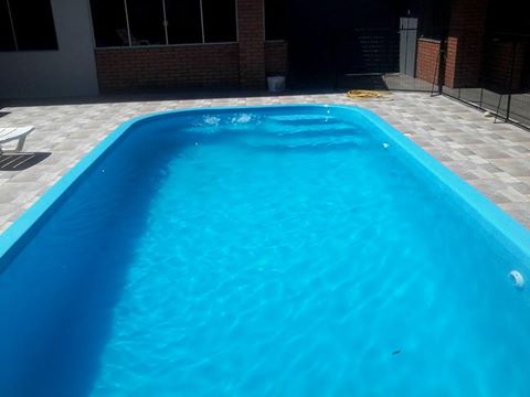 Instalação piscina, solar, grama sintética